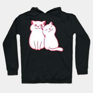 Cute Couples Cats Colorful Abstract Retro Design Hoodie